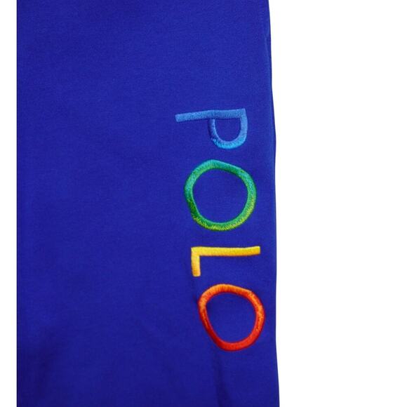 Polo Ralph Lauren Kids Jogger Sweatpants L 14-16 Blue Rainbow Logo - Picture 4 of 8